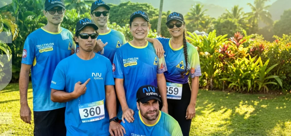 Les équipes NIUSYSTEM Polynésie au Triathlon des Entreprises de Papeete